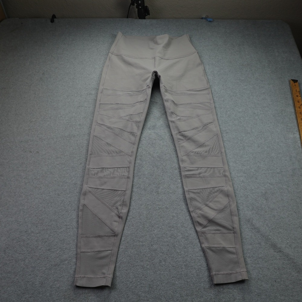 Lululemon Pant Womens 8 Taupe Wunder Under High Rise Tech Mesh Leggings Moto